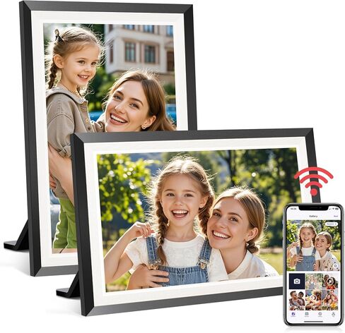 RCA 10.1" WiFi Digital Picture Frame, Electronic Photo Frames 32GB Storage, HD IPS Touch Screen WiFi Frame/Auto Rotate/Wall Mounted, Easy Setup in Uhale App to Share Photo/Video Anytime (Black) in Kuwait