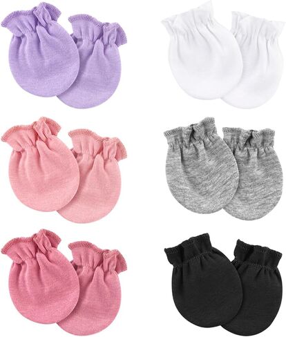 Newborn Baby Mittens No Scratch Cotton Elastic Wrist Gloves Infant Toddler Mittens for Baby Boy Girl 0-6 Months in Saudi Arabia