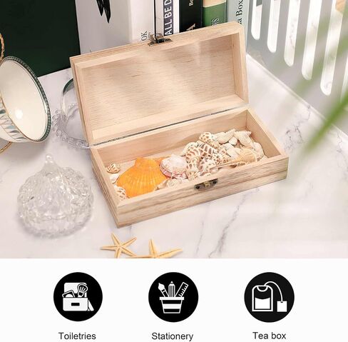 Polar Bear Penguin Wooden Storage Box with Hinged Lid for Photo | Wood Keepsake Box, Dustproof Storage Box, Decorative Treasure Chest, Memory Box for Crafts Coins Stamps Letters Jewelry in Kuwait