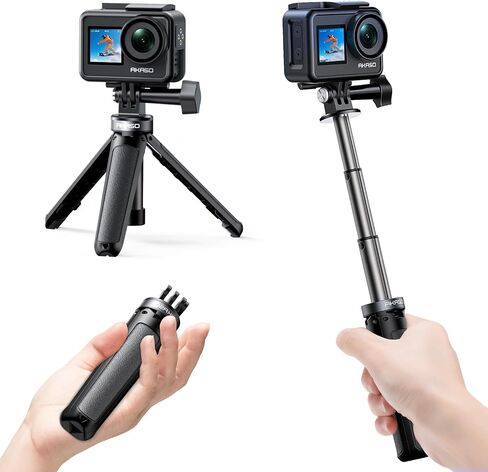 AKASO 10"/26cm Mini Selfie Stick Tripod Lightweight Action Camera Mount | Compatible with AKASO EK7000/Brave 4/EK7000 Pro/Brave 7 LE/Brave 7/GoPro Hero 13/12/11/10/ 9/Max/DJI Osmo Action 5/4/3 in Kuwait