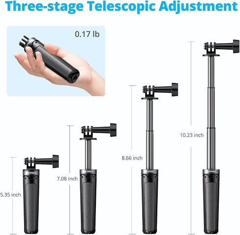 AKASO 10"/26cm Mini Selfie Stick Tripod Lightweight Action Camera Mount | Compatible with AKASO EK7000/Brave 4/EK7000 Pro/Brave 7 LE/Brave 7/GoPro Hero 13/12/11/10/ 9/Max/DJI Osmo Action 5/4/3 in Kuwait