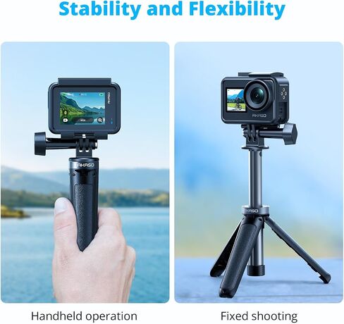 AKASO 10"/26cm Mini Selfie Stick Tripod Lightweight Action Camera Mount | Compatible with AKASO EK7000/Brave 4/EK7000 Pro/Brave 7 LE/Brave 7/GoPro Hero 13/12/11/10/ 9/Max/DJI Osmo Action 5/4/3 in Kuwait