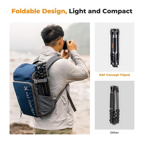 K&F CONCEPT 72" Aluminum Tripod for Camera | Remote & Extra QR Plate, Tripod Monopod for DSLR/Phone, Lightweight Foldable Travel Tripod, TM2324 in Kuwait