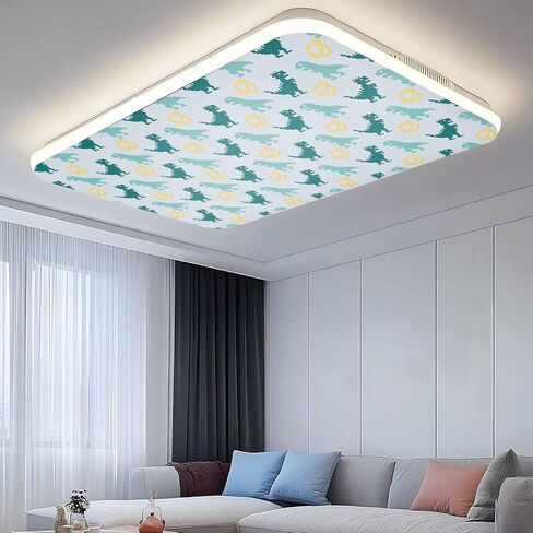 Teal Green Dinosaur Magnetic Fluorescent Light Covers for Ceiling Lights 2x4 Ft,Cartoon Funny Cute Dino Love Heart Office Classroom Kitchen Drop Ceiling Light Covers Filters Shade Panel 2 Packs in Kuwait