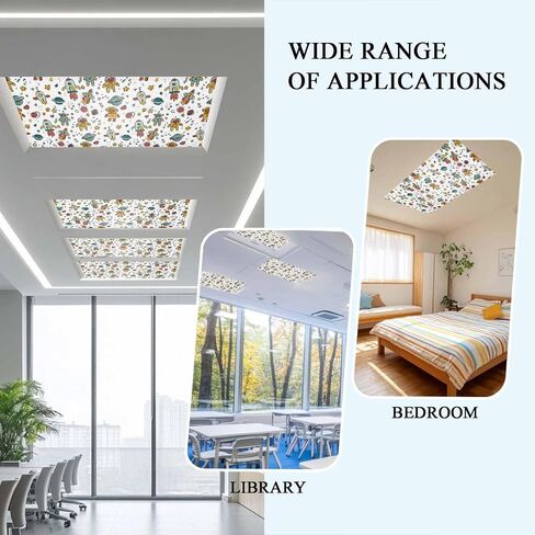 Cartoon Space Magnetic Fluorescent Light Covers for Ceiling Lights 2x4 Ft, Funny Cute Rocket Star Planet Office Classroom Kitchen Drop Ceiling Light Covers Lighting Filters Shade Panel 1 Pack in Kuwait