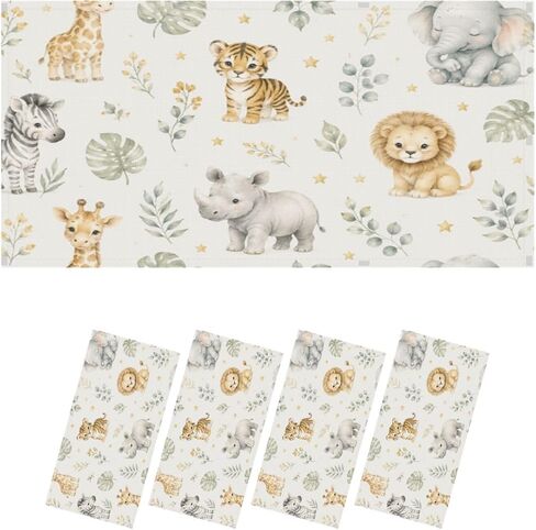4 Pack Light Covers for Ceiling Lights Magnetic Fluorescent Light Covers for Classroom Animals Watercolor Cute Baby Seamless Ceiling Lamp Shade for Home Office School in Kuwait