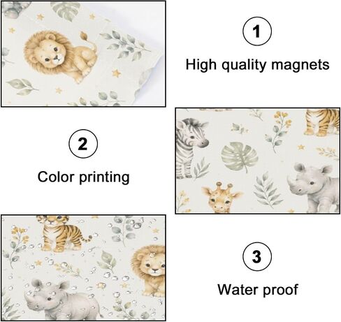 4 Pack Light Covers for Ceiling Lights Magnetic Fluorescent Light Covers for Classroom Animals Watercolor Cute Baby Seamless Ceiling Lamp Shade for Home Office School in Kuwait