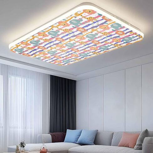 Cartoon Animals Magnetic Fluorescent Light Covers for Ceiling Lights 2x4 Ft,Funny Lions Giraffes Tropical Plants Striped Office Classroom Kitchen Drop Ceiling Light Covers Filters Shade Panel 3 Packs in Kuwait