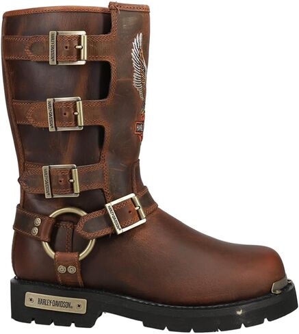 Harley-Davidson Footwear Womens Carrigan Metallic Stud Zippered Motorcycle Casual Boots Ankle Low Heel 1-2" in Kuwait