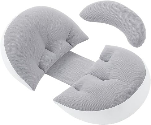 PandaEar Pregnancy Pillow Wedge for Sleeping, Maternity Body Support | Pregnancy Wedge Pillow for Body, Back, Belly & Side Sleeping Support, Soft Silk Cotton Cushion for Pregnant Women, Grey in Kuwait