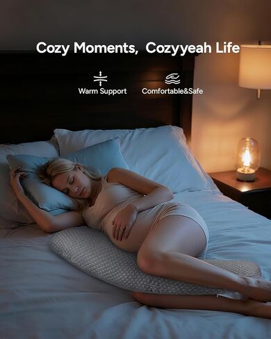Pregnancy Wedge Pillow for Sleeping, Adjustable Soft Pregnancy Body Pillow | Maternity Pillow for Side Sleepers，Supports Back Belly Hip, Ideal for Pregnant, Bamboo Rayon Removable Cover, Grey in Kuwait