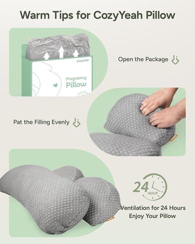 Pregnancy Wedge Pillow for Sleeping, Adjustable Soft Pregnancy Body Pillow | Maternity Pillow for Side Sleepers，Supports Back Belly Hip, Ideal for Pregnant, Bamboo Rayon Removable Cover, Grey in Kuwait