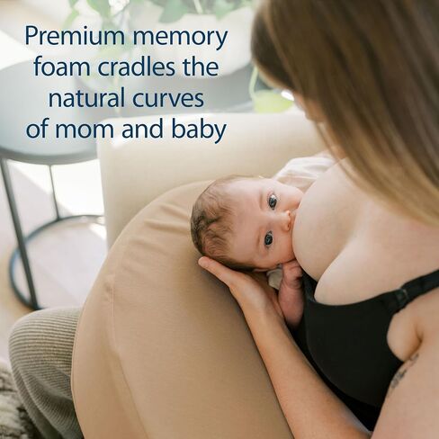 Dr. Brown's Bottle Feeding and Nursing Lap Support Pillow with Cover, U-Shaped Premium Memory Foam, Responsive Firm Support, Gentle Beige in Kuwait