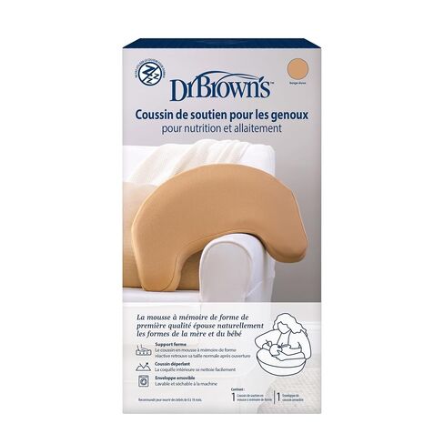 Dr. Brown's Bottle Feeding and Nursing Lap Support Pillow with Cover, U-Shaped Premium Memory Foam, Responsive Firm Support, Gentle Beige in Kuwait