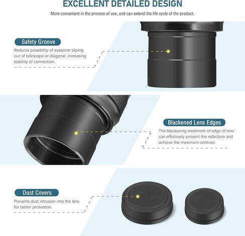 Alstar 1.25 Inch Telescope Eyepiece 19mm Flat Field Lense 65 Degree FOV | Multi-Coated Lens, No Refocusing Required, Adjustable Twist-up Eyecup, Good Eye Relief, Wide Angle, Telescope Accessories in Kuwait
