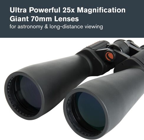 Celestron SkyMaster 25x70 Binoculars for Astronomy, Long-Range & Wildlife | Exceptional Long-Range Detail, Astronomy & Wildlife or Land Viewing, Multi-Coated BaK-4 Optics, Tripod Adapter Included in Kuwait