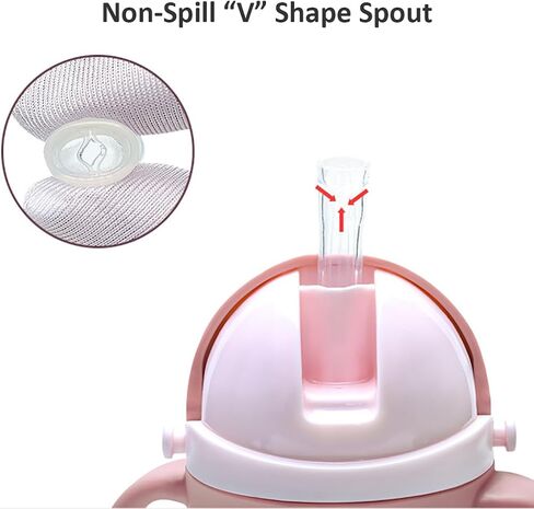 Oberni Sippy Cup Replacement Weighted Straw + Valved Spout, Suitable for OBN-2661 OBN-2669 Series Water Bottle, Pack of 2 in Kuwait