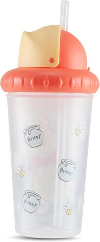 Disney Toddler Sippy Cups for Boys and Girls | 10 Ounce Sippy Cup Pack of Two with Straw and Lid | Durable Leak Proof Travel Water Bottle for Toddlers in Kuwait