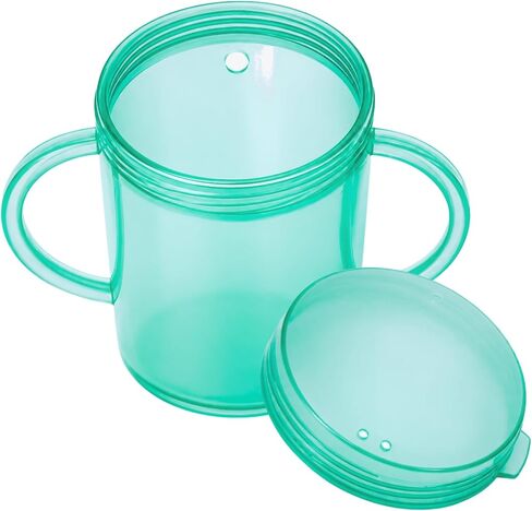 TalkTools Recessed Lid Cup with Handles - Leak Proof | Promotes Oral Motor Skills, Lip Closure, and Self Feeding | Alternative to Sippy Bottle | Food Grade Materials | Dishwasher Safe (Purple) in Kuwait