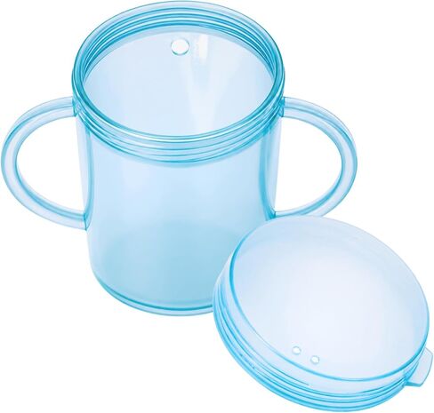 TalkTools Recessed Lid Cup with Handles - Leak Proof | Promotes Oral Motor Skills, Lip Closure, and Self Feeding | Alternative to Sippy Bottle | Food Grade Materials | Dishwasher Safe (Purple) in Kuwait