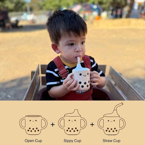 Barks & Babbles Boba Baby Silicone Training Sippy Cup in Kuwait
