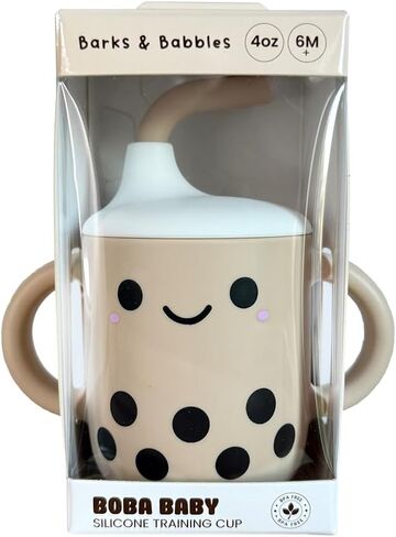 Barks & Babbles Boba Baby Silicone Training Sippy Cup in Kuwait
