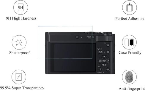 3 Pack for Panasonic LUMIX ZS300 / DC-ZS99 Camera Screen Protector | HD Clear 9H Hardness Anti-Scratch Tempered Glass Screen Protector for Panasonic LUMIX ZS300 TZ300 / DC-ZS99 Digital Camera in Kuwait