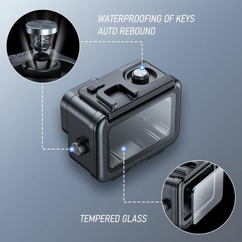Sea frogs Aluminum Alloy Waterproof Action Camera Housing for GoPro Hero 13/12/11/10/9 Housing Case Underwater Waterproof Case Shockproof & Pressure-Resistant (Water Depth 60M / 195FT) in Kuwait