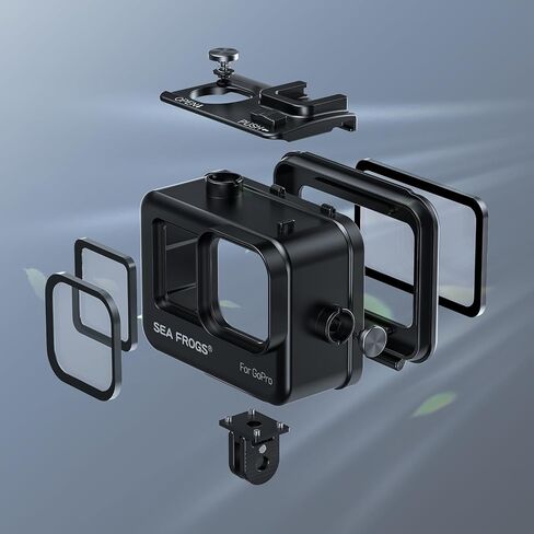 Sea frogs Aluminum Alloy Waterproof Action Camera Housing for GoPro Hero 13/12/11/10/9 Housing Case Underwater Waterproof Case Shockproof & Pressure-Resistant (Water Depth 60M / 195FT) in Kuwait