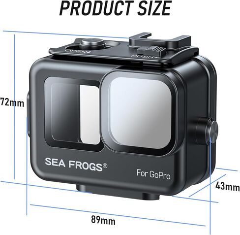 Sea frogs Aluminum Alloy Waterproof Action Camera Housing for GoPro Hero 13/12/11/10/9 Housing Case Underwater Waterproof Case Shockproof & Pressure-Resistant (Water Depth 60M / 195FT) in Kuwait