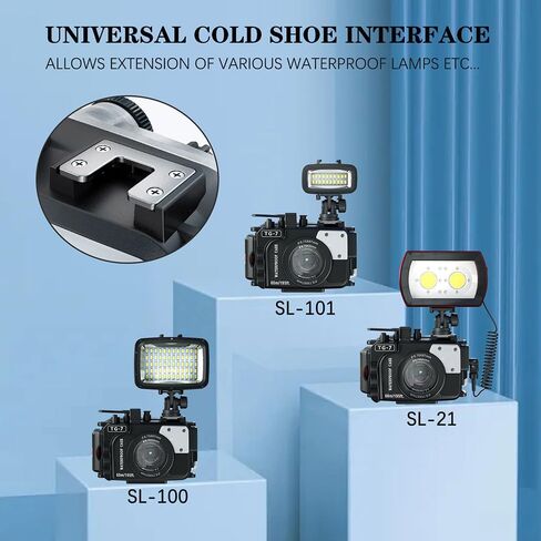 60m/195ft Professional Underwater Camera Scuba Case Waterproof Diving Housing for Om System tg7 Olympus Tough TG-7 tg7 - Black in Kuwait