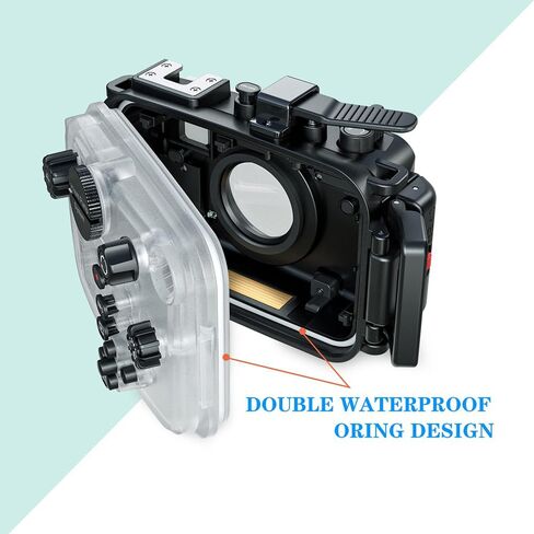 60m/195ft Professional Underwater Camera Scuba Case Waterproof Diving Housing for Om System tg7 Olympus Tough TG-7 tg7 - Black in Kuwait