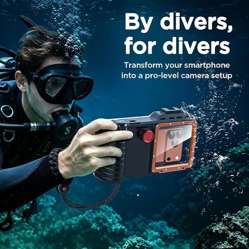 AICase Professional Diving Phone Case 147ft/45m for Diving Swimming Snorkeling,Access Camera Controls Waterproof Housing for Photo & Video for iPhone/Samsung Galaxy/xiaomi/Google Pixel and Most Phones in Kuwait
