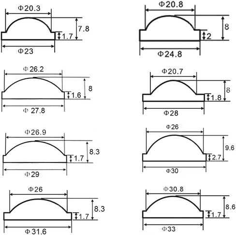 PMMA Flat Convex Lens 10-38mm-1pc(1pcx24.8mm) in Kuwait