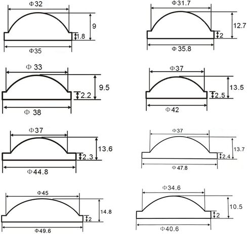 PMMA Flat Convex Lens 10-38mm-1pc(1pcx24.8mm) in Kuwait