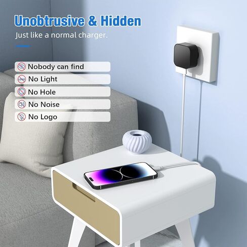 Hidden Camera USB Charger - Spy Camera Phone Charger Cameras- Mini Wireless Hidden Cam - Motion Detection - Night Vision - Free App Control - Indoor Home Security in Kuwait