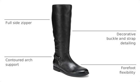 Vionic Women's Rochelle Fashion Boot Black Leather in Kuwait