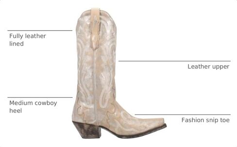 Dan Post Womens Frost Bite Metallic Snip Toe Dress Boots Mid Calf Low Heel 1-2" - Silver in Kuwait