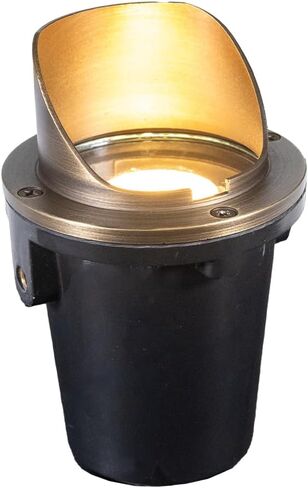 VOLT 12V 3-in-1 Waterproof IP68 Mini in-Grade Light (Shielded Top) | Low Voltage, Cold Forged Brass Top, Lamp Ready, PVC Body, Glass Lens, Use Underwater In-Grade or As a Well Light in Kuwait