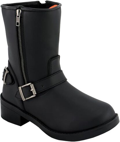Milwaukee Leather MBL9475 Women's Classic Black Engineer Style Fashion Motorcycle Riding Boots w/Side Zipper - 9 in Kuwait