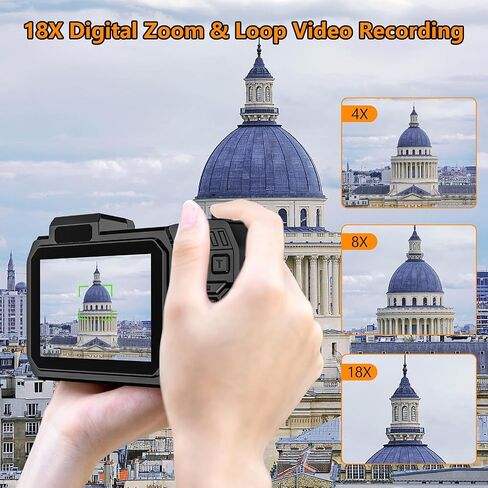 UHD 8K Underwater Camera, 70MP 33FT WiFi Waterproof Digital Camera with 32GB Card, Auto Focus Waterproof Dual-Screen Selfie 2500mAh Battery, 18X Floatable Digital for Snorkeling, Orange in Kuwait