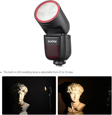 Godox V1 V1-F V1F Flash for Fuji Fujifilm Camera, 76Ws TTL Flash Speedlite 1/8000 HSS, 480 Full Power Flashes, 1.5s Recycle Time, Round Head Flash for Fuji Fujifilm Cameras (Godox V1F USA Version) in Kuwait