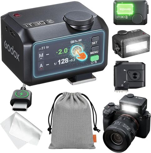 Godox iT30 pro N TTL Mini Flash iT30Pro N for Nikon - TTL Auto-Exposure, HSS 1/8000 Seconds, 2.4G Wireless Xsystem, 2.8" Full-Color Touchscreen, Lithium Battery in Saudi Arabia