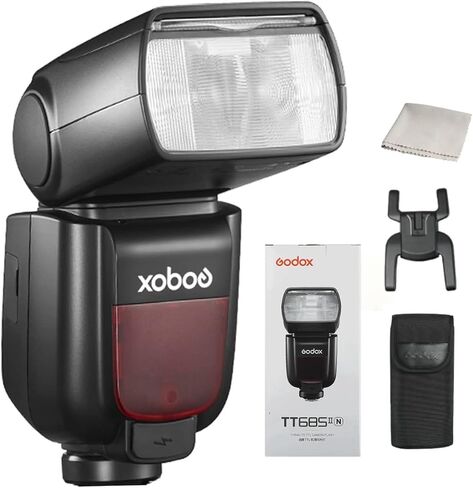 Godox TT685II-N TTL GN60 Speedlite Camera Flash HSS 1/8000s for Nikon | Compatible with Nikon DSLR. Recycles in 2.6s, 330 Flashes, i-TTL auto flash, hot shoe mount, 2.4G wireless X system in Kuwait