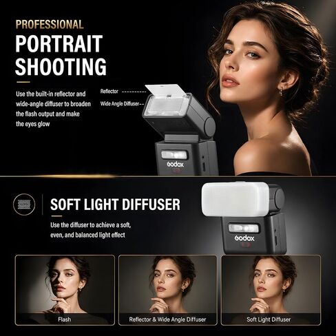 Godox IT32 TTL Camera Flash,2.4G Wireless,HSS 1/8000s,GN18,LED Modeling Lamp,Colorful Touch Screen,Rotatable Flash Head in Kuwait