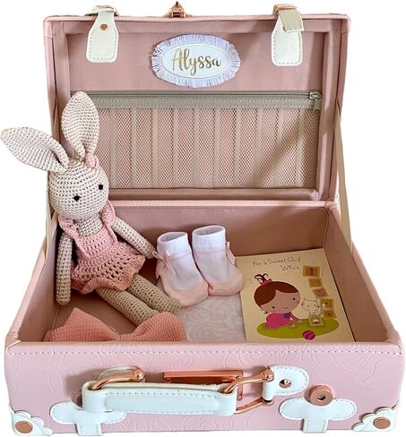 Personalized Baby Keepsake Box, Suitcase, Trunk, Memento Box by Daisy Fields. Handmade & Hand-crafted in Kuwait