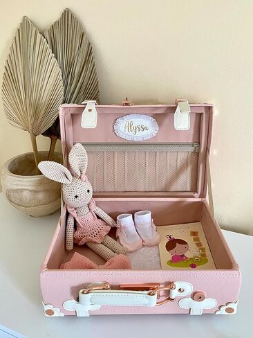 Personalized Baby Keepsake Box, Suitcase, Trunk, Memento Box by Daisy Fields. Handmade & Hand-crafted in Kuwait