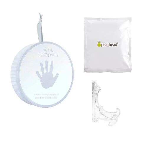 Pearhead My Little Prints Babyprints Keepsake Tin Kit, Baby Girl or Boy Gender Neutral Baby Handprint Footprint Impression, Gray in Kuwait