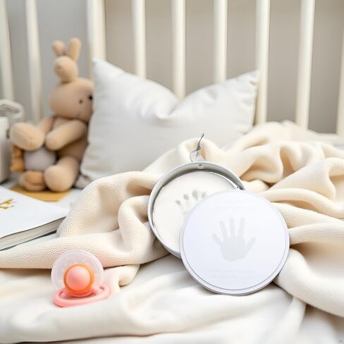 Pearhead My Little Prints Babyprints Keepsake Tin Kit, Baby Girl or Boy Gender Neutral Baby Handprint Footprint Impression, Gray in Kuwait