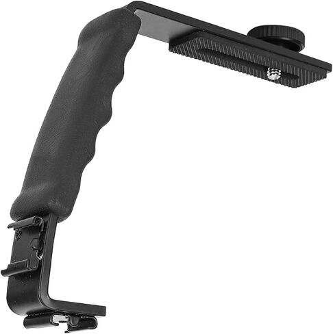 Tbest Camera Flash L Bracket Dual Hot Shoes Holder Mount Adapter for DSLR Mirrorless Cameras Aluminum Alloy Black 11cm 13cm in Kuwait